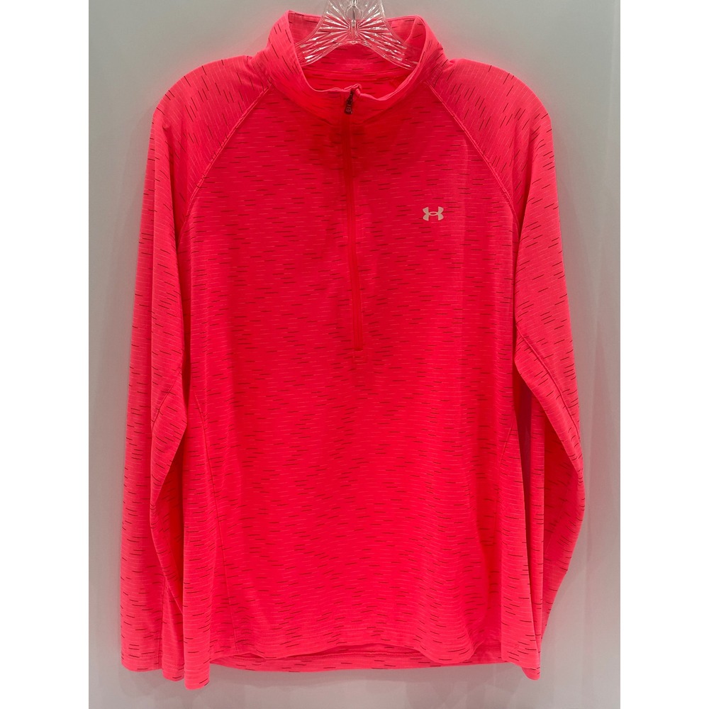 Under Armour Womens Tech Twist Half Zip Pullover Neon Pink Space Dye XL